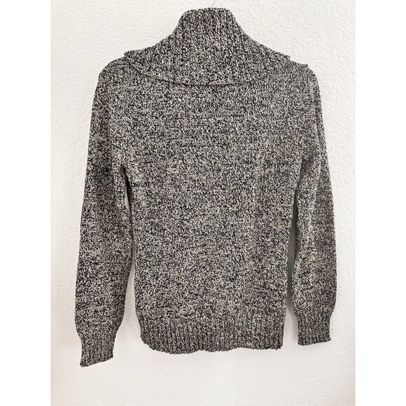 LRL Lauren Jeans Co Women's Sweater S/P Black Marbled Knit Cowl Neck Grandmacore - Picture 10 of 12